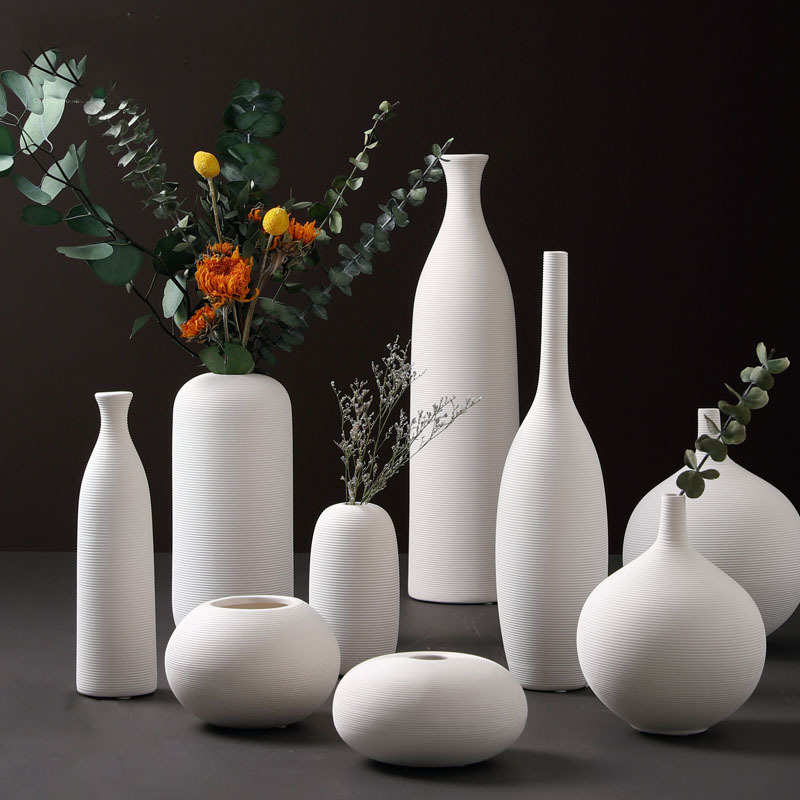 NOLYA White Ceramic Vase Collection